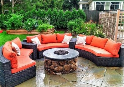 gas fire pit paver patio hardscaping landscaping design